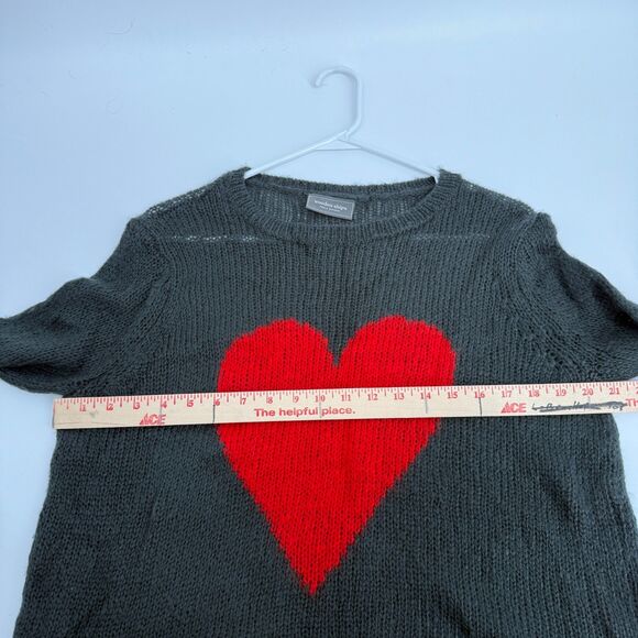 Wooden Ships Oversized Loose Knit Mohair Wool Blend Heart Sweater Size S/M - Picture 11 of 13